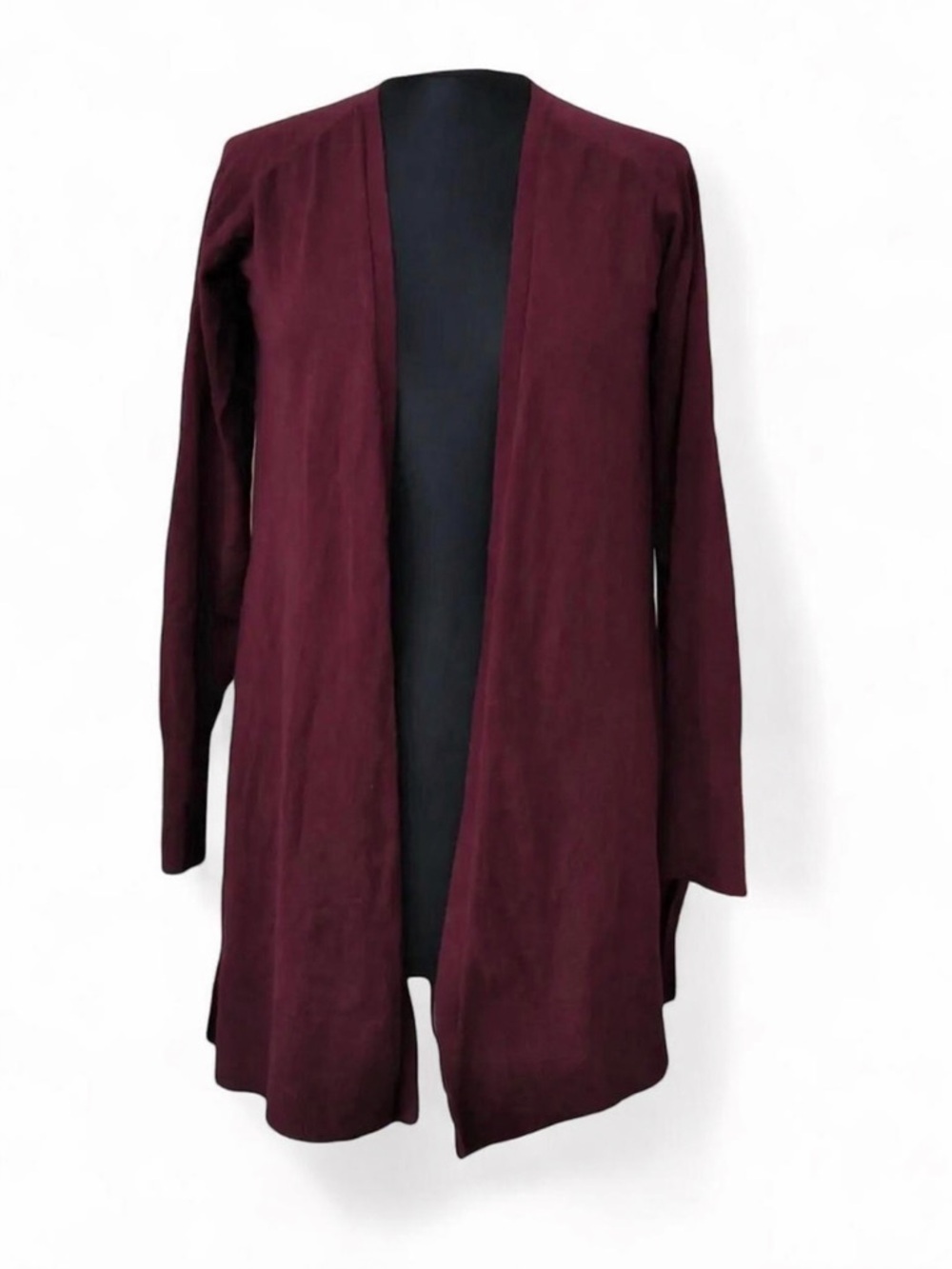 Massimo Dutti Silk-Cotton Cardigan - Burgundy